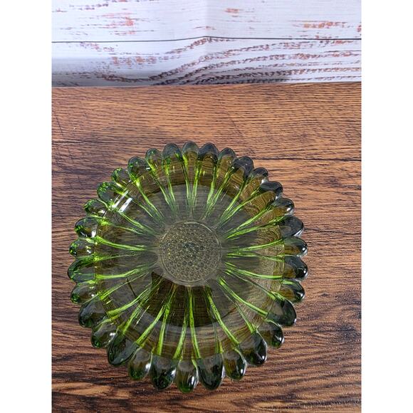 VTG Hazel Atlas Sunflower Ashtray Trinket Dish - Picture 1 of 4